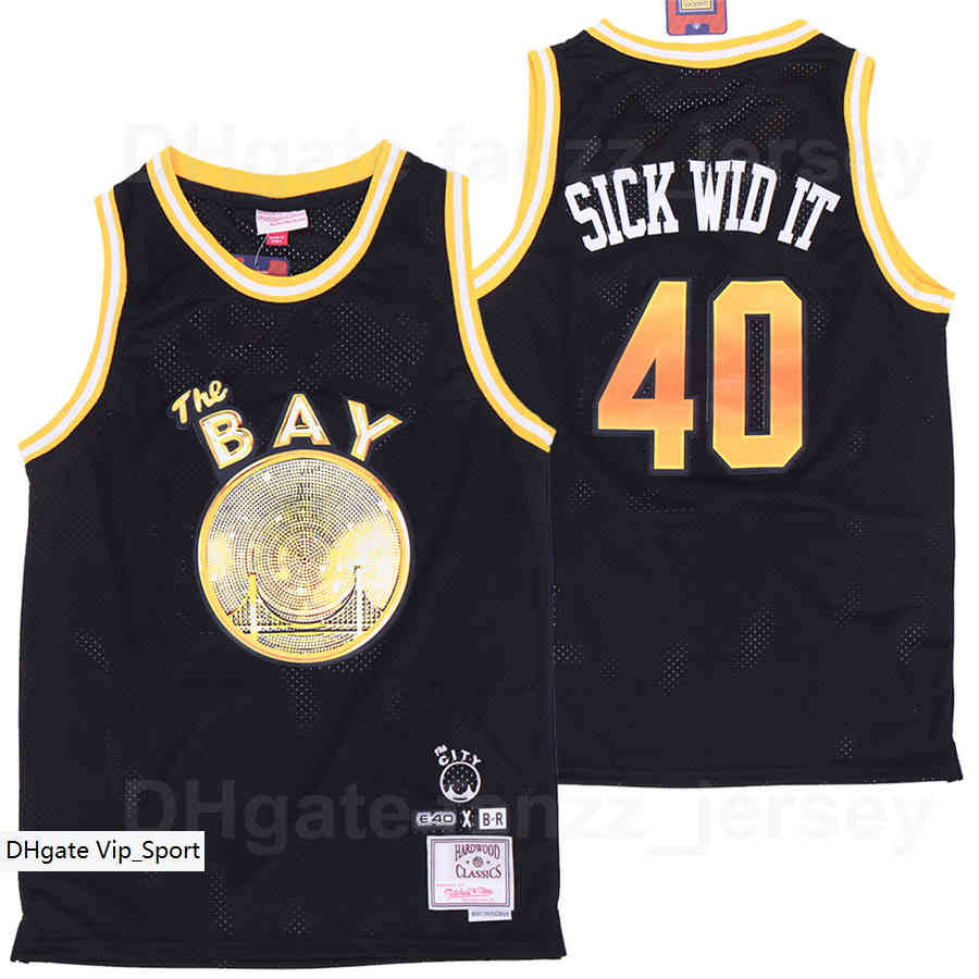 

Men Moive Basketball 40 Sick Wid It Jersey Vintage E-40 X Bay Retro Breathable Sports Pure Cotton Uniform Pullover Team Color Black Excellent Quality On Sale, 40 black