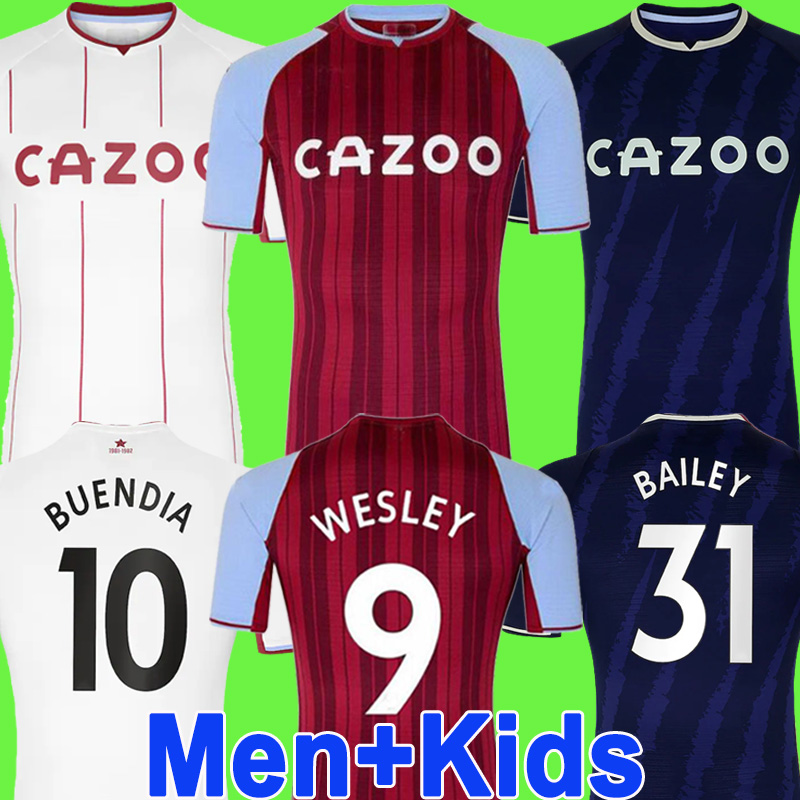 

2021 2022 GREALISH WESLEY Jerseys 21 22 McGINN Buendia EL GHAZI WATKINS KODJA TRAORE soccer football shirt men + kids kit uniforms, P03 21 22 away men