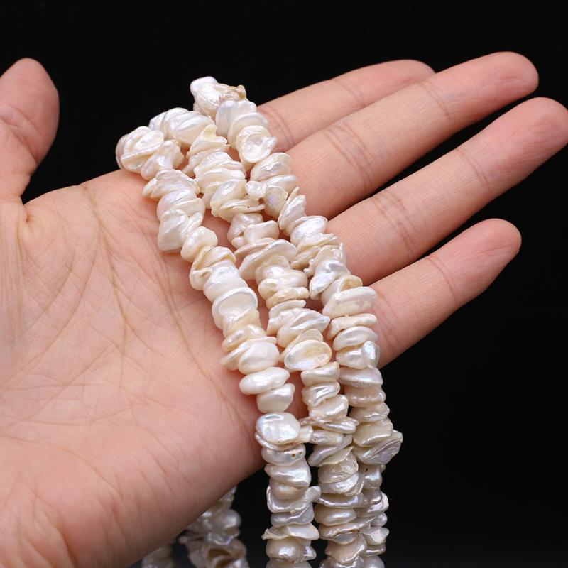 

Other 10-11mm Real Natural Freshwater Stacked Pearl Beads White Loose Perles For DIY Bracelet Necklace Accessory Jewelry Making15"