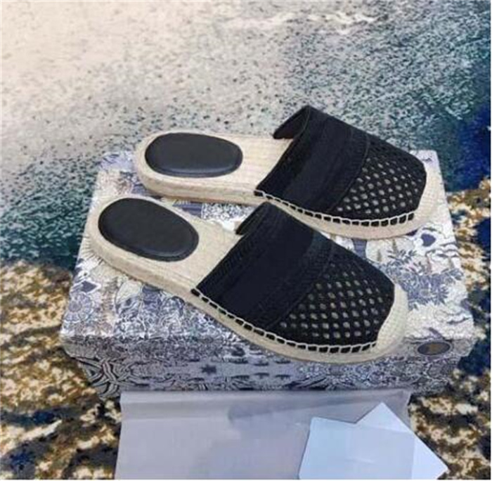 

Women Espadrille Mule Black Nude Purple Flat Sandals Mesh Embroidery Loafers Womens Rope Sole Mules Fashion Casual Slides size 35-41, 001