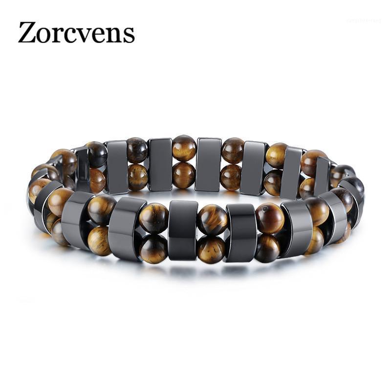 

Modyle Tiger Eye Stones Bracelets For Men Health Magnetic Hematite Beads Wrap Pulseira Masculina Bangle