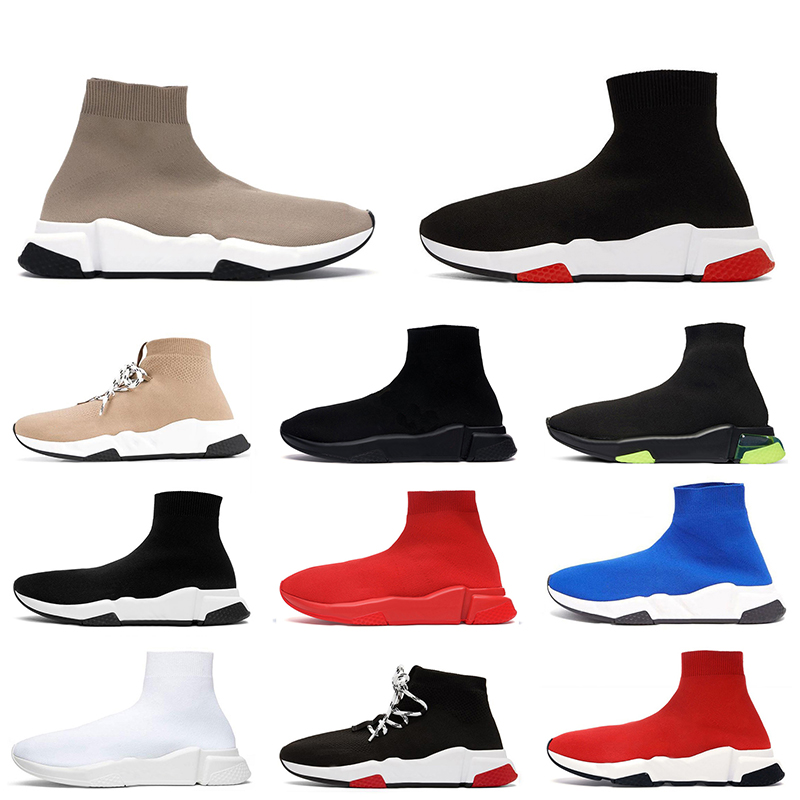 

Wholesale Womens Luxurys Designers Socks Shoes Mens Clear Sole Paris Triple S Sock Trainers Beige Red Black White Graffiti Sports Sneakers