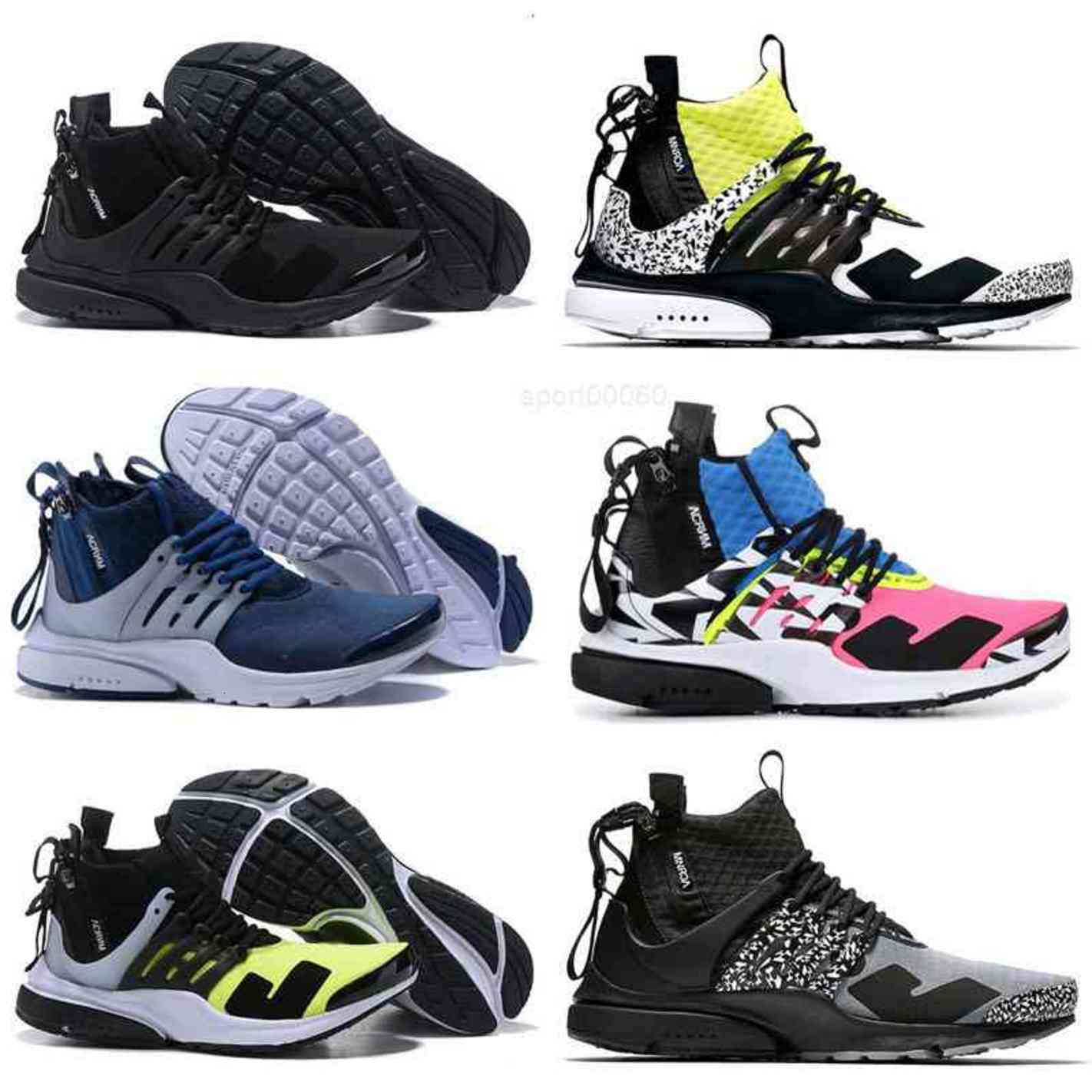 

Good ACRONYM x Lab high Presto Mid Kids Shoes For Men Women Top items Pink Blue White Green prestos Trainers, Black
