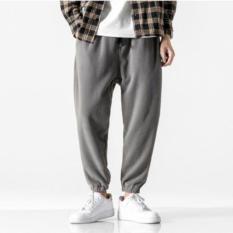 

Men's Pants Casual Knickerbockers Loose Waist 2021 Winter Warm Comfortable Jogging For Men, Black
