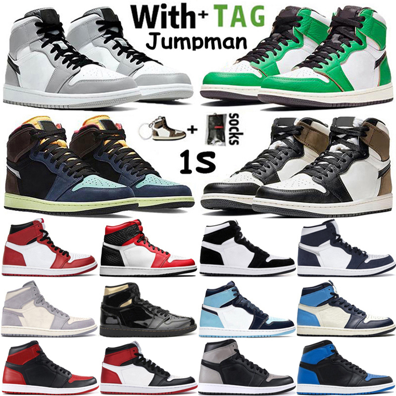 

2021 High OG Jumpman 1 1s Mens Basketball Shoes Lucky Green Tokyo Hack Light Smoke Grey UNC Obsidian Twist Women Sneakers Trainers Size, 20