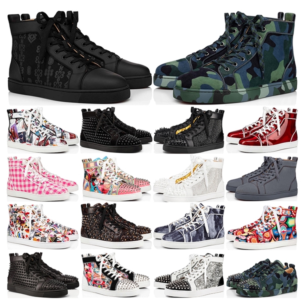 

mens shoes Luxurys Designers red bottoms high low tops studded spikes fashion suede leather black silver women flat sneaker Party urshoeszone, 10
