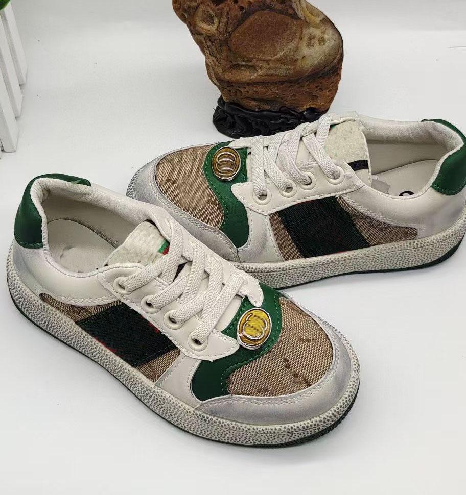 

2020 Infant Kids Running chained shoes Rubber 1 Suede Youth Junior sports trainers big small boy girl Children Link-Embossed one A2