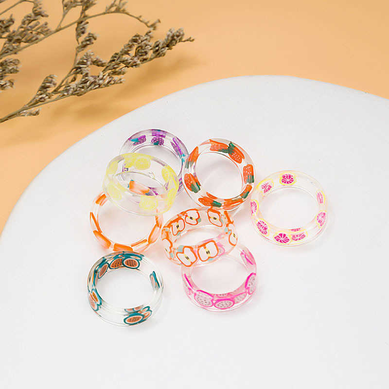 

Korea dongdamen colorful fruit transparent ring