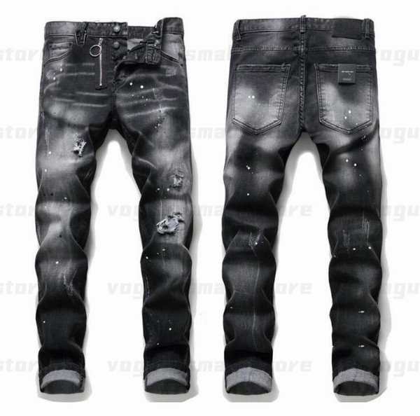 

Mens Cool Rips Stretch Designer Jeans Distressed Ripped Biker Slim Fit Washed Motorcycle Denim Men s Hip Hop Fashion Man Pants 2021EX70, 1048