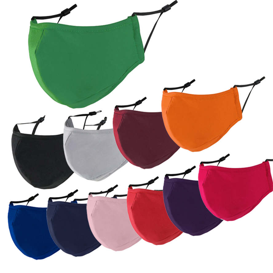 

designer face mask adult 3-layer cotton dustproof breathable black blue green red gray orange masks for men women washable anti-haze PM2.5 facemask