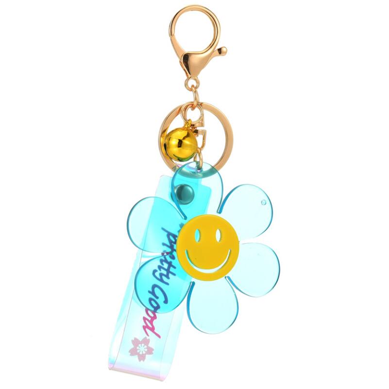 

Smile Sunflower PVC Key Chains Christmas Girl's Birthday Gift KeyRing Keychain That Brings Good Luck