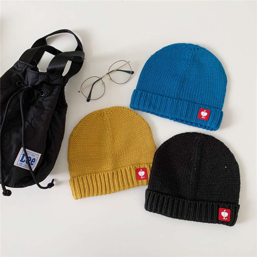 

Children's knitted hat, woolen Pullover warm and simple in spring autumn, fashionable men's women's watermelon basin hat, Yellow