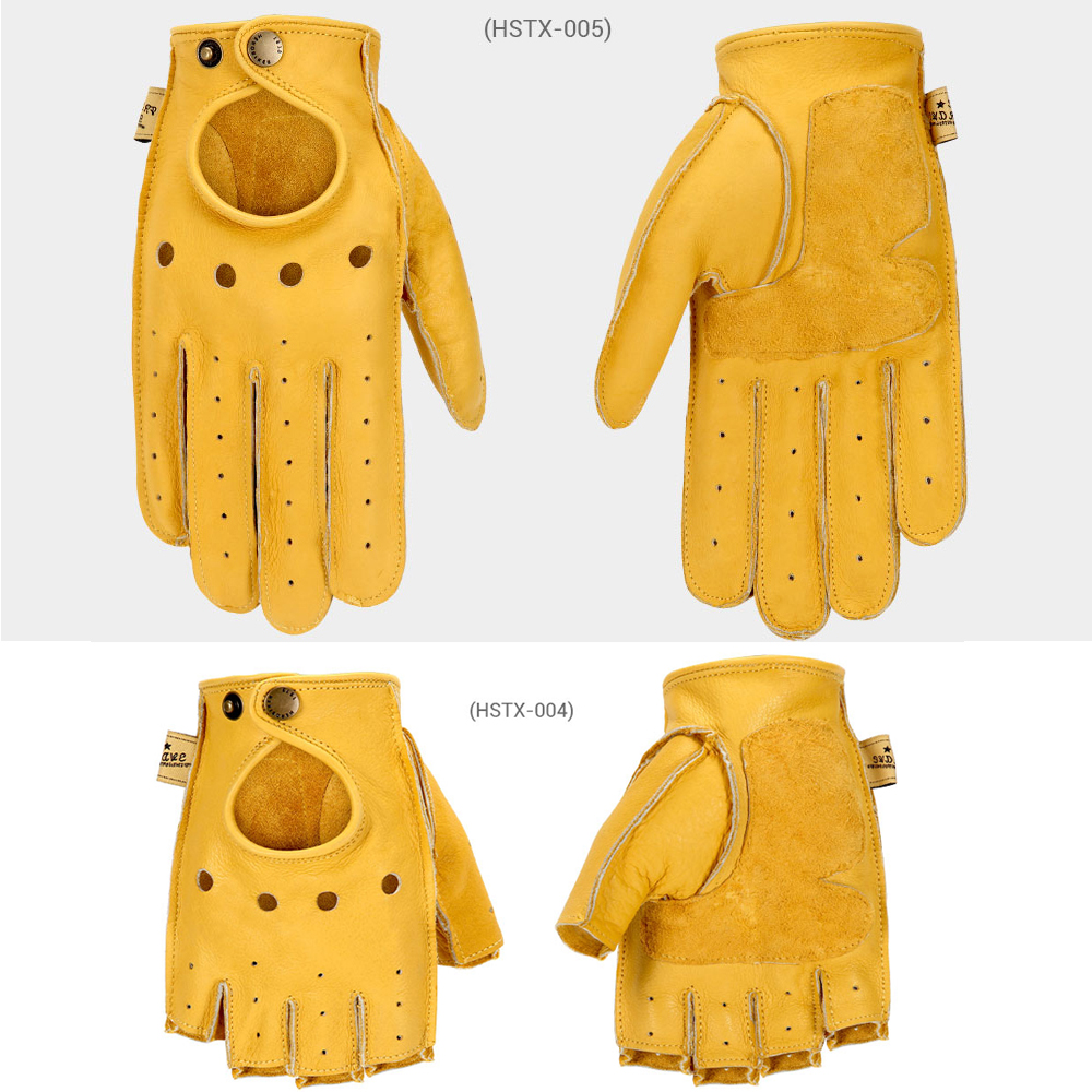 

New Genuine Sheepskin Leather Motorcycle Gloves Men Vintage Motorbike Full Finger Gloves Retro Biker Touchscreen Moto Glovesg