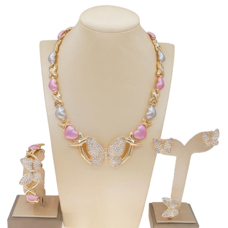 

Earrings & Necklace XOXO African Jewelry Set Bridal Sets For Women Wedding Dubai Rings Luxury Bracelet, Silver