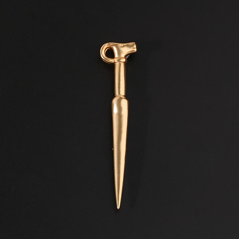

Pins, Brooches Upscale Fashion Sheep Head Scepter Brooch Walking Stick Pin Temperament Versatile Suit Coat Men And Women, Gray