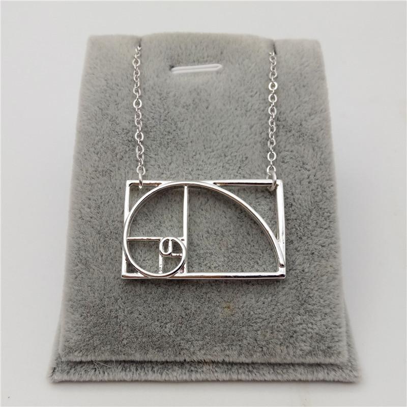 

Pendant Necklaces Elfin Science Jewelry Fibonacci Necklace Silver Color Golden Ratio Wearable Mathematics - Phi Irrational