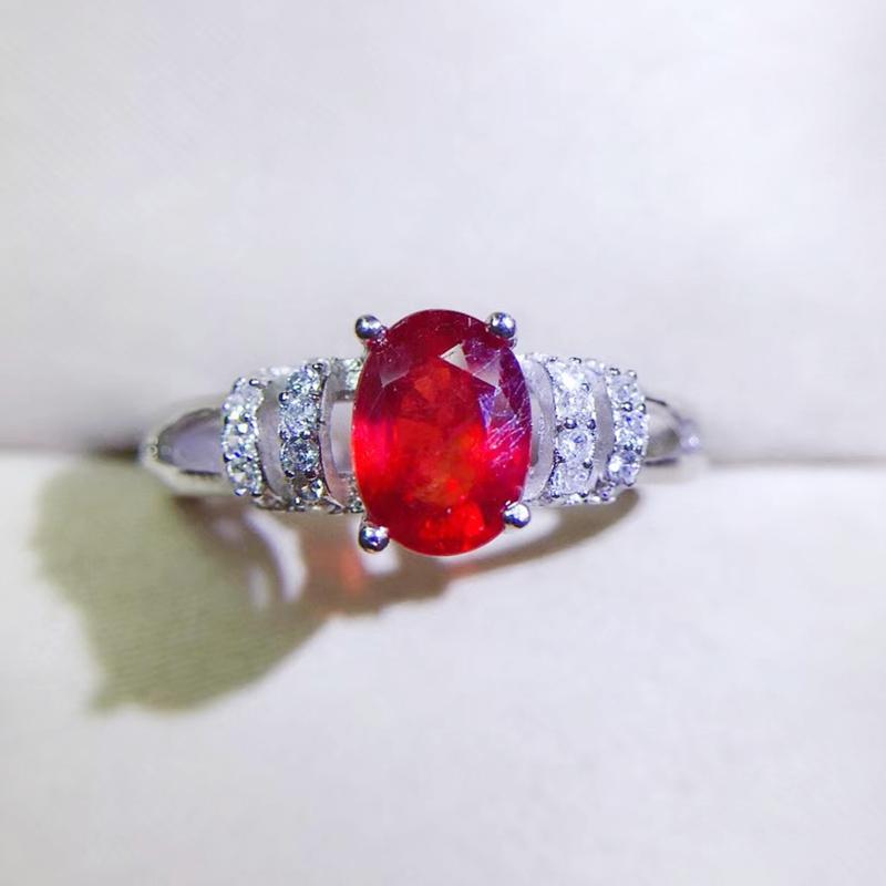 

Cluster Rings Per Jewelry Natural Ruby Ring 5*7mm 1ct Gemstone 925 Sterling Silver Women Fine Q204268, Golden;silver