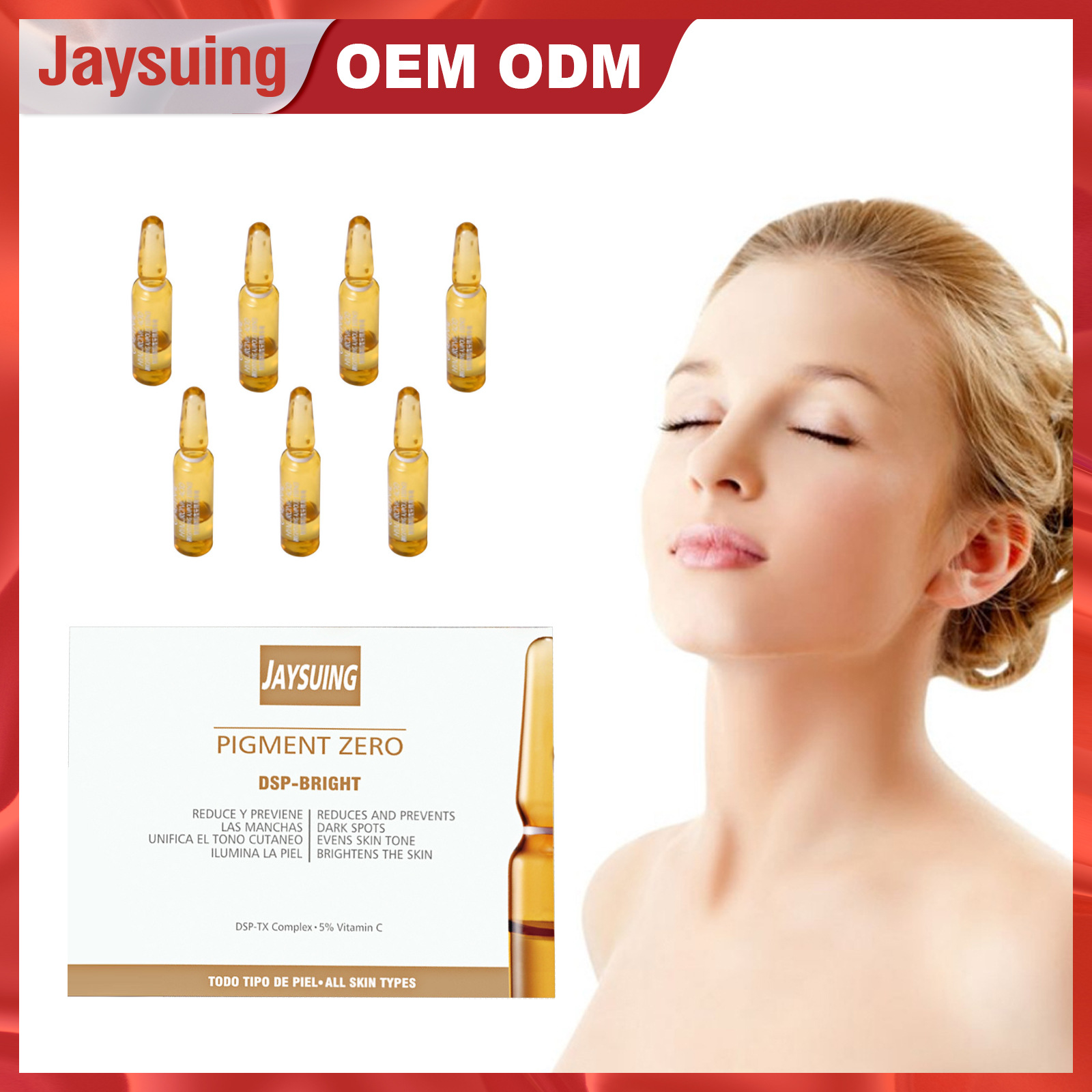 Free freight Jaysuing OEM ODM Serum Facial essence is applied to skin to replenishing water and brightening complexion.-image-754208710