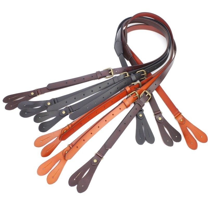 

17cm Fashion High Quality Genuine Split Leather Button Man Suspender