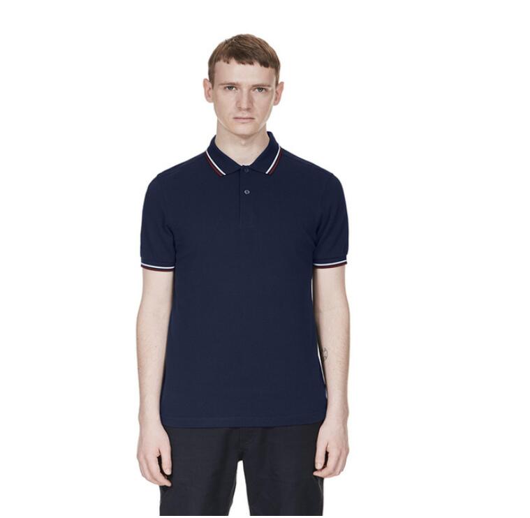

Fashion Men' Casual Laurel Embroidery Cotton Polo Shirt Men Short Sleeve Tees Shirt High Quality Polo Wheat Ears New Tops