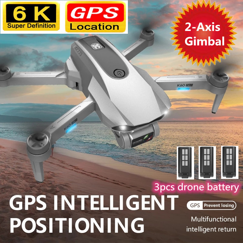 

Professional 2-Axis Gimbal 6K HD Camera WIFI FPV Drone Brushless GPS Optical Flow 1200m Distance RC Quadcopter VS 8811 Pro S137, Single axis 1battery