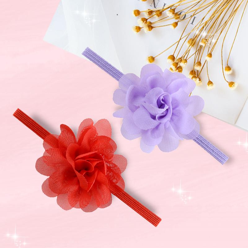 

Hair Accessories 1 Pcs Baby Girls Flower Hairband Toddlers Girl Soft Headband Born Elastic Handmade Solid Color Headwear, Slivery;white
