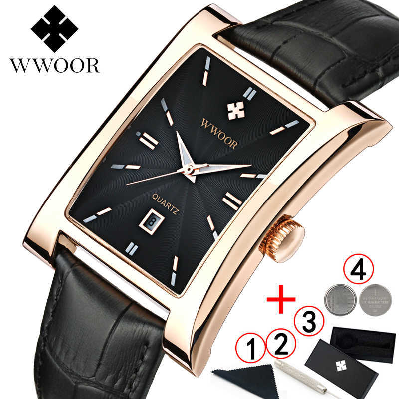 

Watch Men Top Brand Luxury Business Quartz Men's Wrist Watches Leather Strap Male Wristwatch Waterproof Man 210707, Silver black box