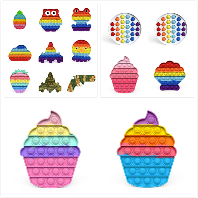 

Push Pop System it Bubble Pineapple Rainbow Color Fidget Toys Autism Special Needs Sensory Anti-Stress Relief Toy Kids