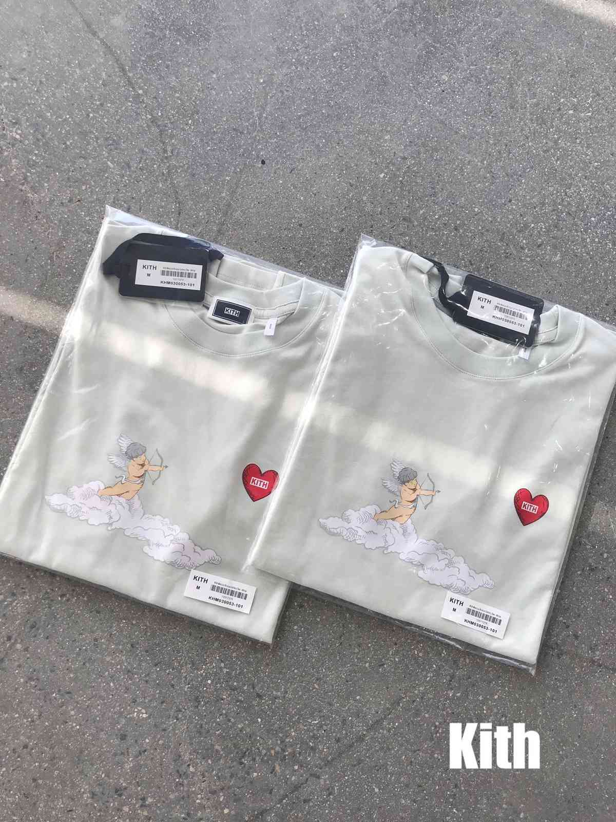 

21ss Kith t Shirt Men Women Cupid Archery Love Print Fashion Trend T-shirt Comfortable Loose Simple Casual Tshirt55G9, White;black