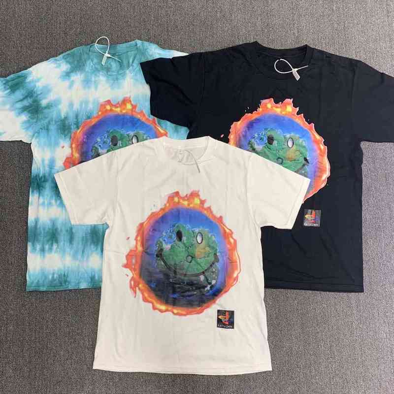 

Travis Fortnite World Happy Face Tee Scott T Shirt Men Women Cute Front Back Tie-dye Streetwear Summer T-shirt