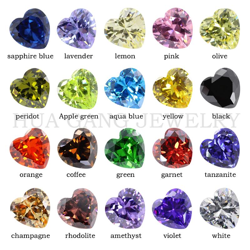 

Other Cubic Zirconia Stone Multicolor Heart Shape Brilliant Cut Loose CZ Stones Synthetic Gems Beads For Jewelry 2.5x2.5~15x15mm