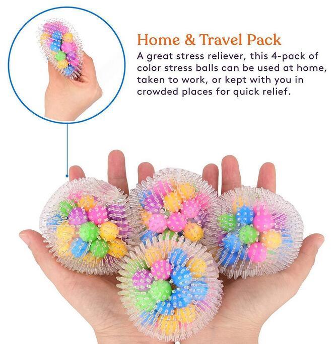 

children toy Color bead burr vent ball decompression massage squeeze force party gifts Home Travel and Office Use