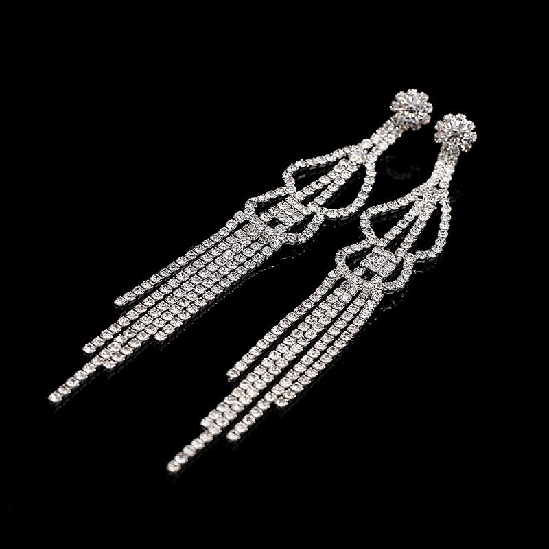 

Dangle & Chandelier TDQUEEN Bridal Earrings Luxury Rhinestone Crystal Long Tassel Brincos Statement Earring Women Fashion Jewelry Oorbellen