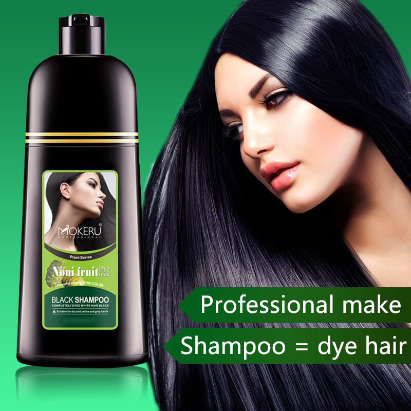 

Mokeru 2pcs/Lot Fast 5 Mins Hair Color Shampoo Black Hair Dye Shampoo For Cover Grey Hair Dying Permanent Color Dye ShampooScout