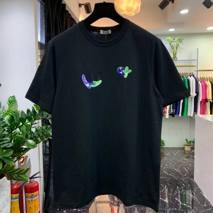 

Embroidery Cotton T-shirt Men Short Sleeve T Shirts Slim Fit Hip Hop Streetwear Tees Fashion Women Tops DY85549, White