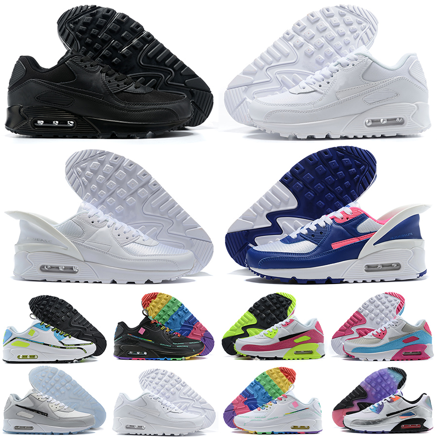 

Womens Worldwide Pack 90 Flyease Running Shoes Infrared Volt Aurora Deep Royal Blue Triple White Black USA Be True Recraft Rose Pink Purple