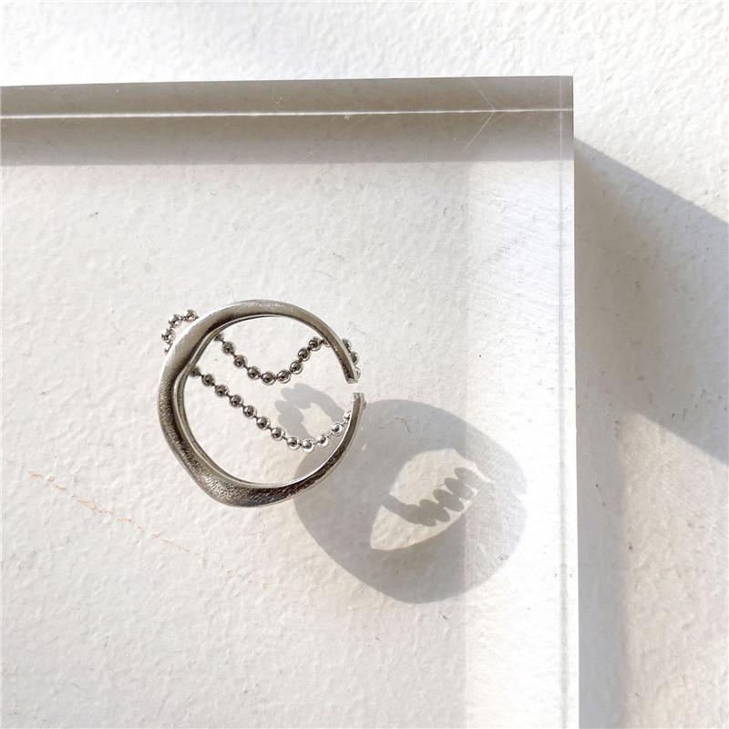 

Cluster Rings Liemjee Fashion Simple Jewelry S925 Silver Retro Double Tassel Chain Ring For Women Feature Namour Charm Gift All Seasons