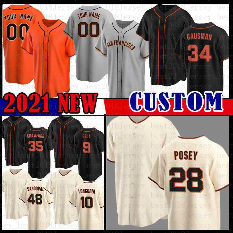 

New Baseball Jersey 28 Buster Posey 22 Will Clark 34 Kevin Gausman 40 Madison Bumgarner 35 Brandon Crawford 9 Brandon Belt 48 Pablo Sandoval, Mens(juren)