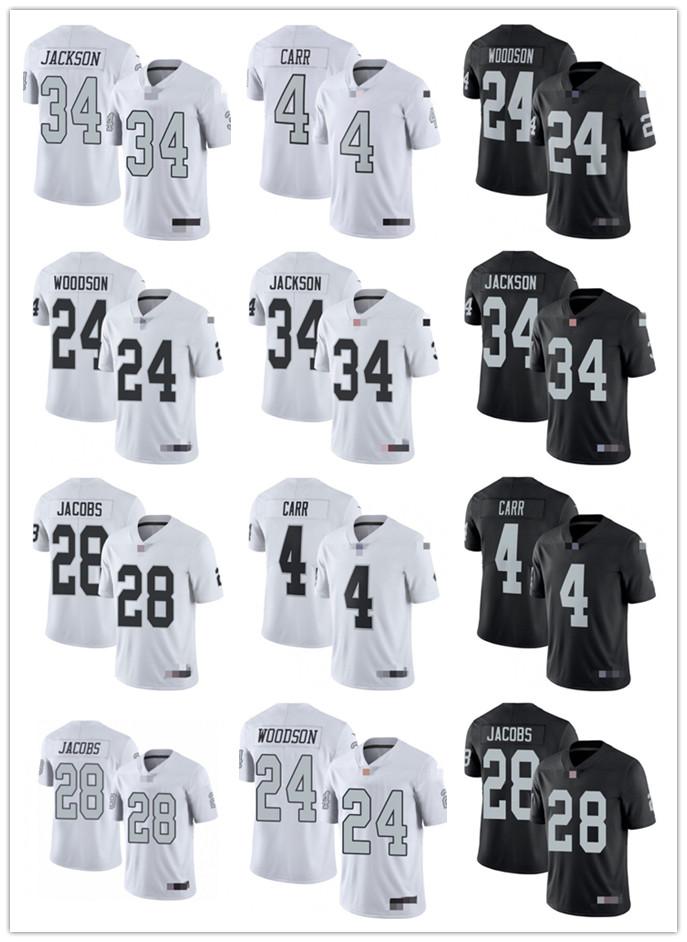 

Men Women LasVegasRaiders24 Charles Woodson 4 Derek Carr 24 Johnathan Abram 34 Bo Jackson 28 Josh Jacobs Football Jersey, Colour
