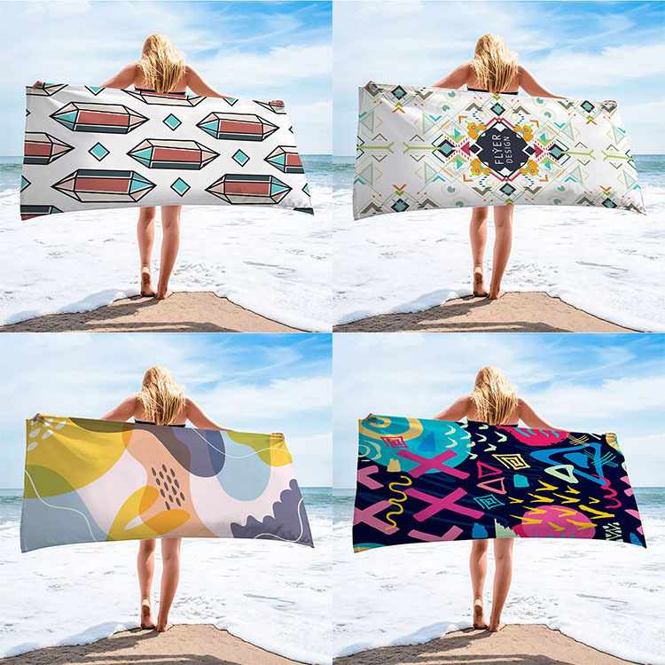 

Various Color Geometry Beach Towels Wholesale High Quality Graphics Printed Towel Colorful for Sea Swimming Shower Bath Sitting Shawls, As picture