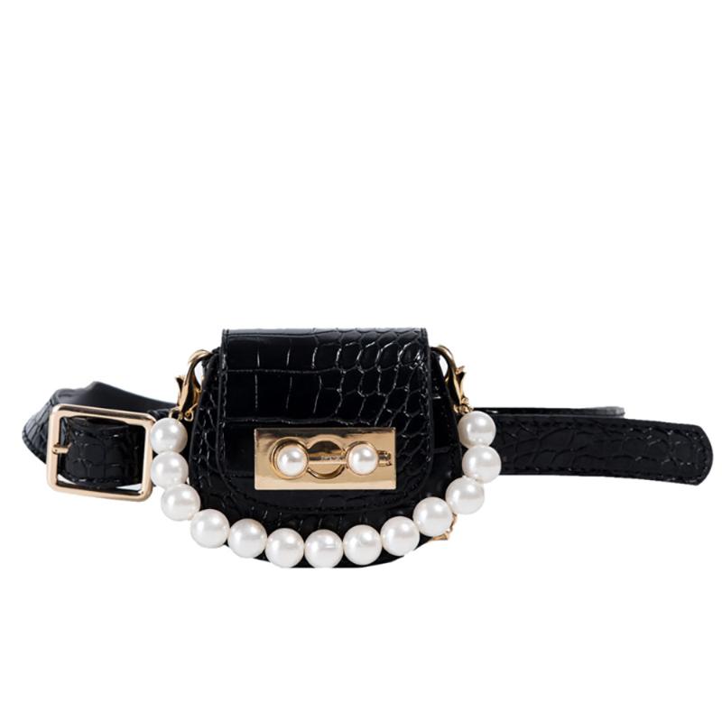 

Waist Bags Fashion Retro Pearl Chain Mini Lipstick Bag Shoulder Diagonal Belt