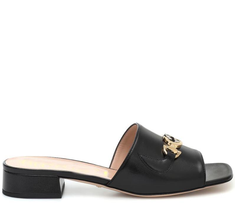 

Luxurious Summer Women Zumi Slipper Sandals embellished leather mules Nude,Black,Brown Gold-tone Horsebit Men Beach Sandalias Walking Bees S