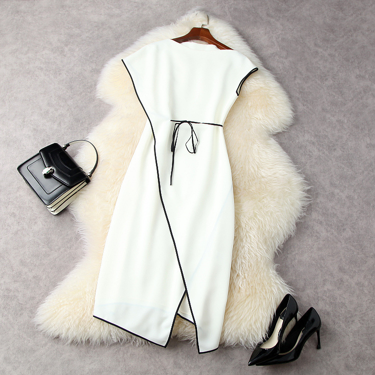 

European and American women's clothing new summer 2021 Sleeveless and irregularly split Fashionable slim dress in solid color, Black;gray