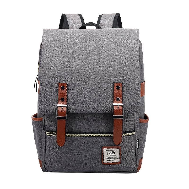 

Backpack Men & Women Retro Outdoor Canvas Travel Solid Color School Bags College Shoulders Bag For Student Mochilas, Gn