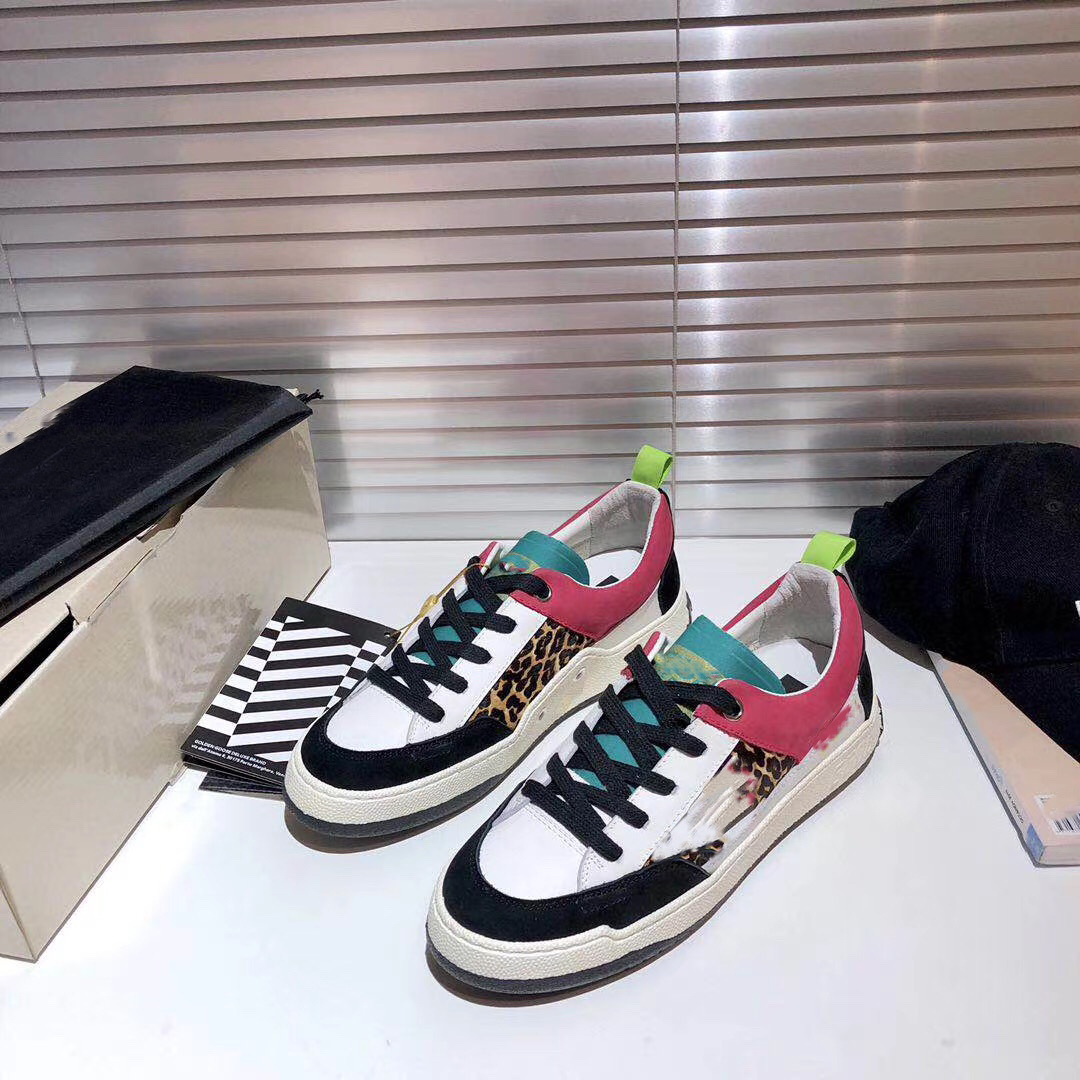 

Italian super-star luxury sneakers, multi-color dirty shoes, high-quality leather casual outdoor low-top flat shoes, Black