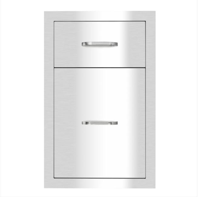 Home Bedroom Furniture 51.7*33*53cm Stainless Steel Two Drawers Different Size Courtyard Oven Drawer Silver-image-743569966