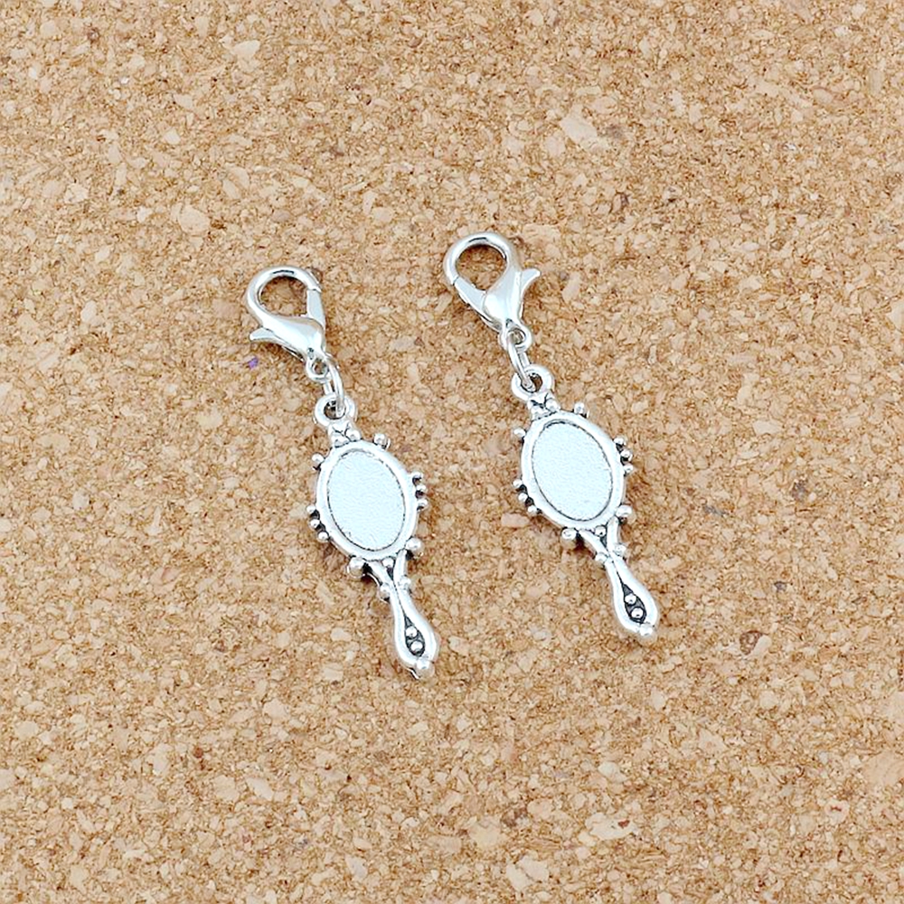 

150Pcs Alloy Devil Mirror Floating Lobster Clasps Charm Beads For Jewelry Making Bracelet Necklace DIY Accessories 10x41mm A-588b