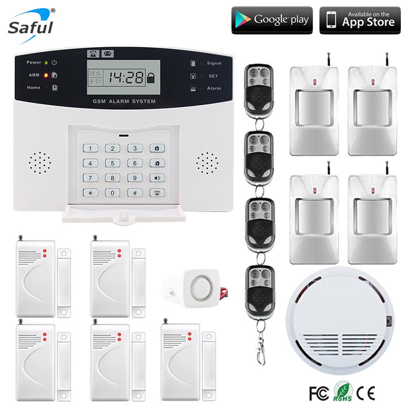 

Alarm Systems LCD Display Home Security GSM System English/Russian/Spanish/French Voice Wired Siren Kit SIM SMS Auto Dialer Pir Detect