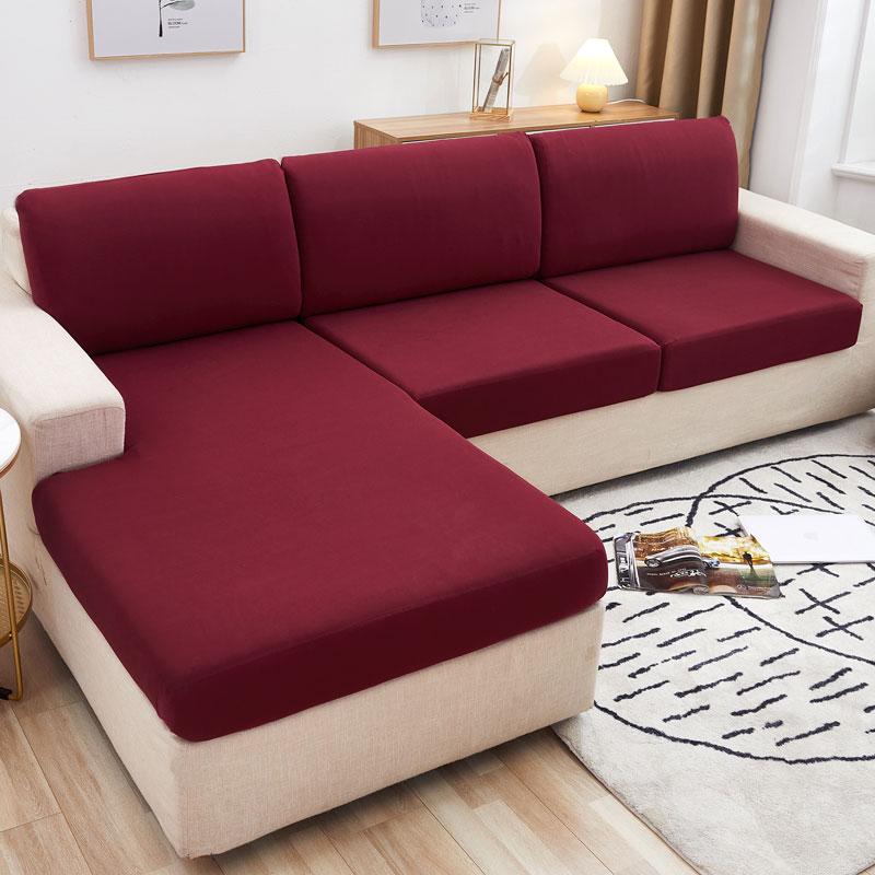 

Chair Covers Solid Color Sofa Seat Cushion Cover Stretch For Living Room Elastic Pets Kids Furniture Protector