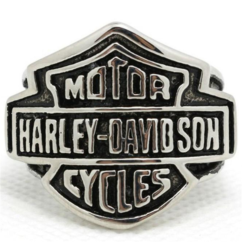 

5pcs/lot Motorcycles Biker Shield Ring 316L Stainless Steel Gold Silver Rider Ring Size 7-15